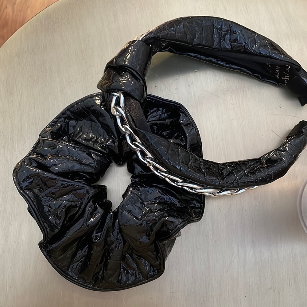 Patent Leather Headband and Scrunchie Set
